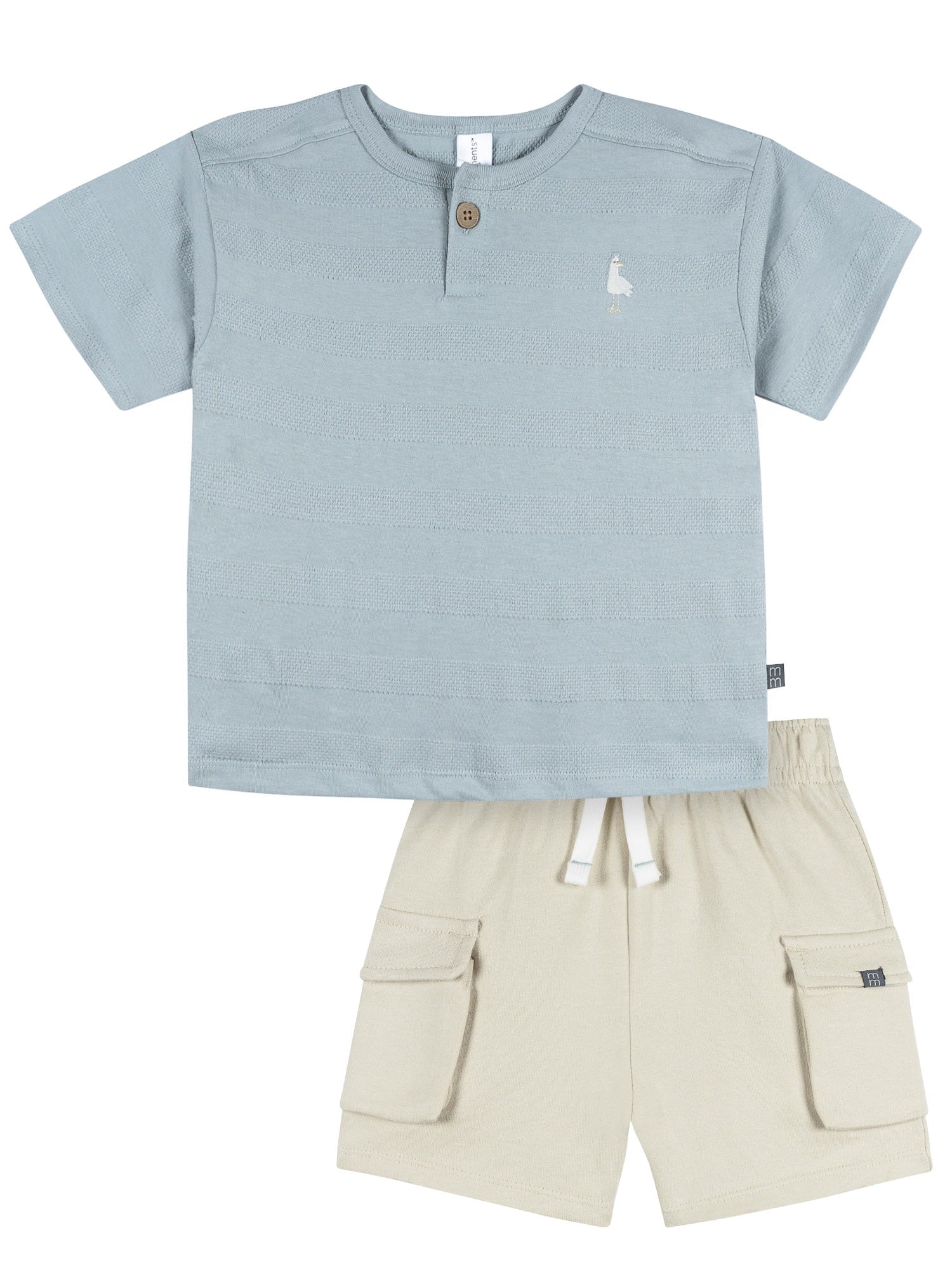 Modern Moments by Gerber Baby and Toddler Boy Button Front Shirt and Short Set, 2-Piece, Sizes 0/3 Months - 5T