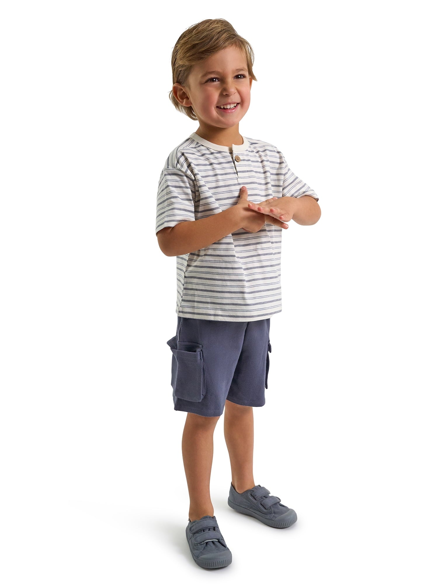 Modern Moments by Gerber Baby and Toddler Boy Button Front Shirt and Short Set, 2-Piece, Sizes 0/3 Months - 5T