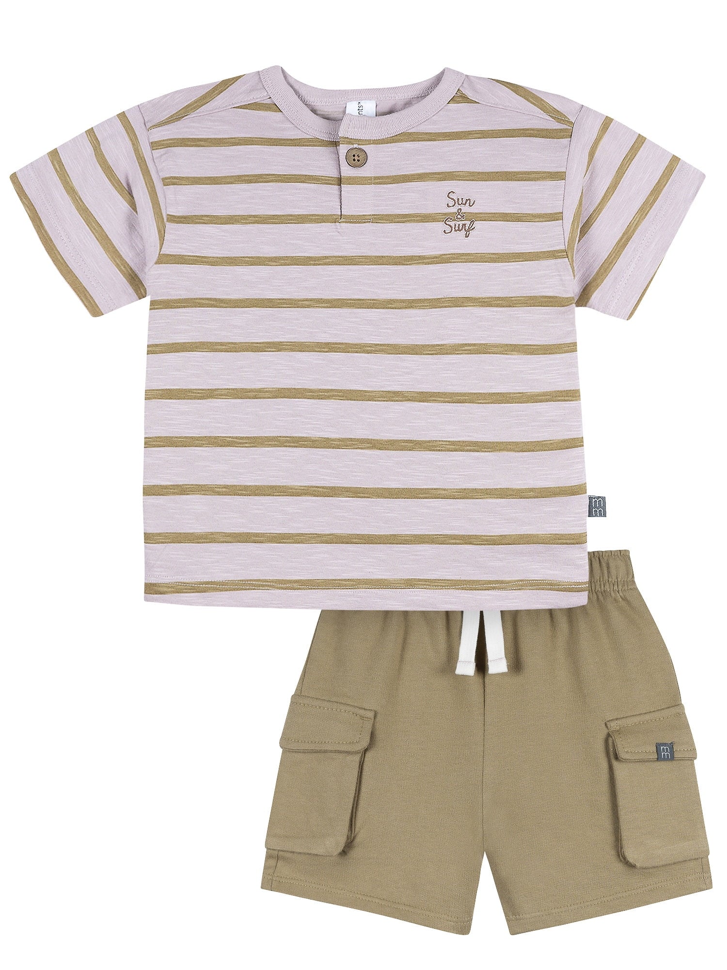 Modern Moments by Gerber Baby and Toddler Boy Button Front Shirt and Short Set, 2-Piece, Sizes 0/3 Months - 5T
