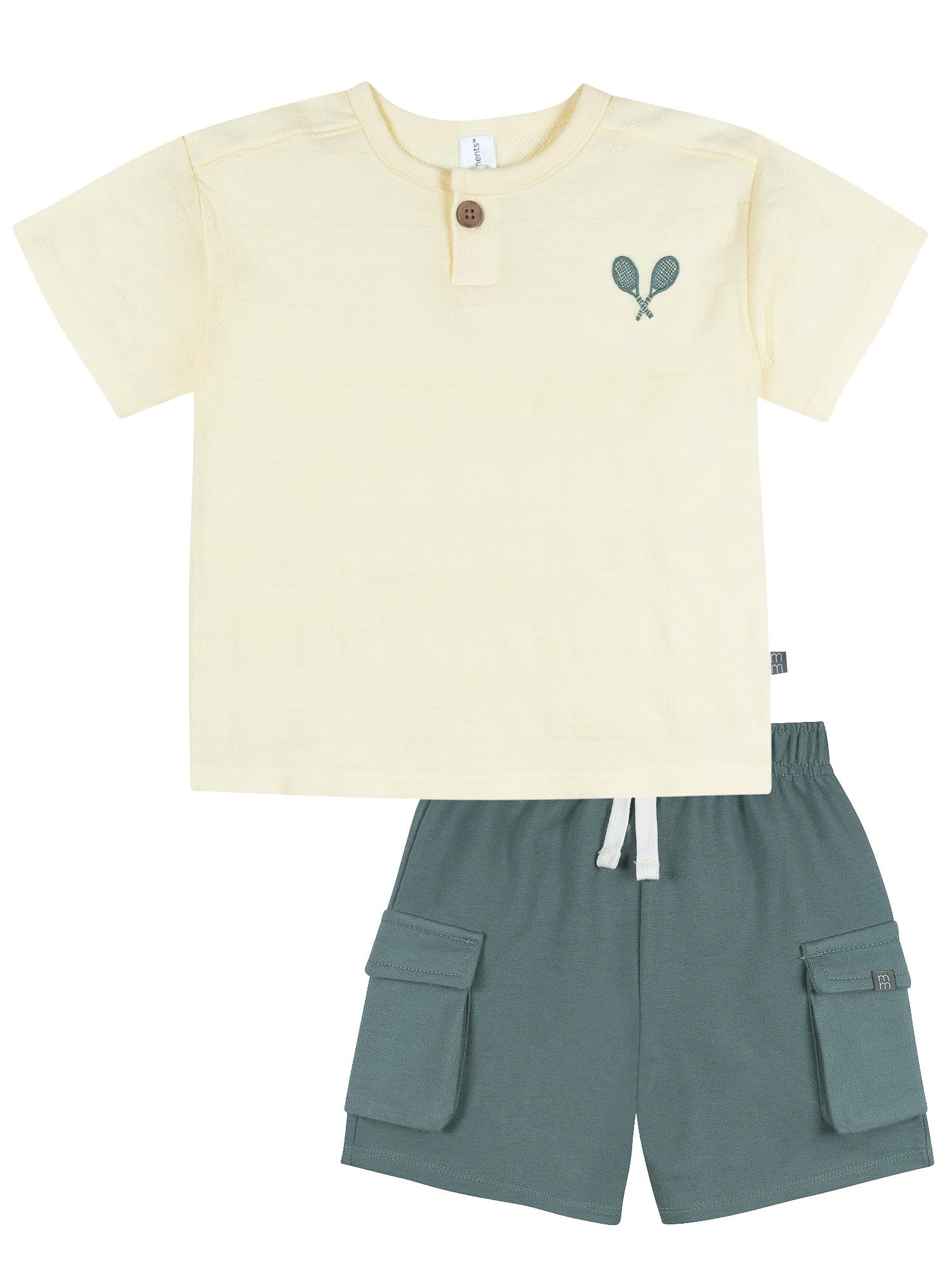 Modern Moments by Gerber Baby and Toddler Boy Button Front Shirt and Short Set, 2-Piece, Sizes 0/3 Months - 5T