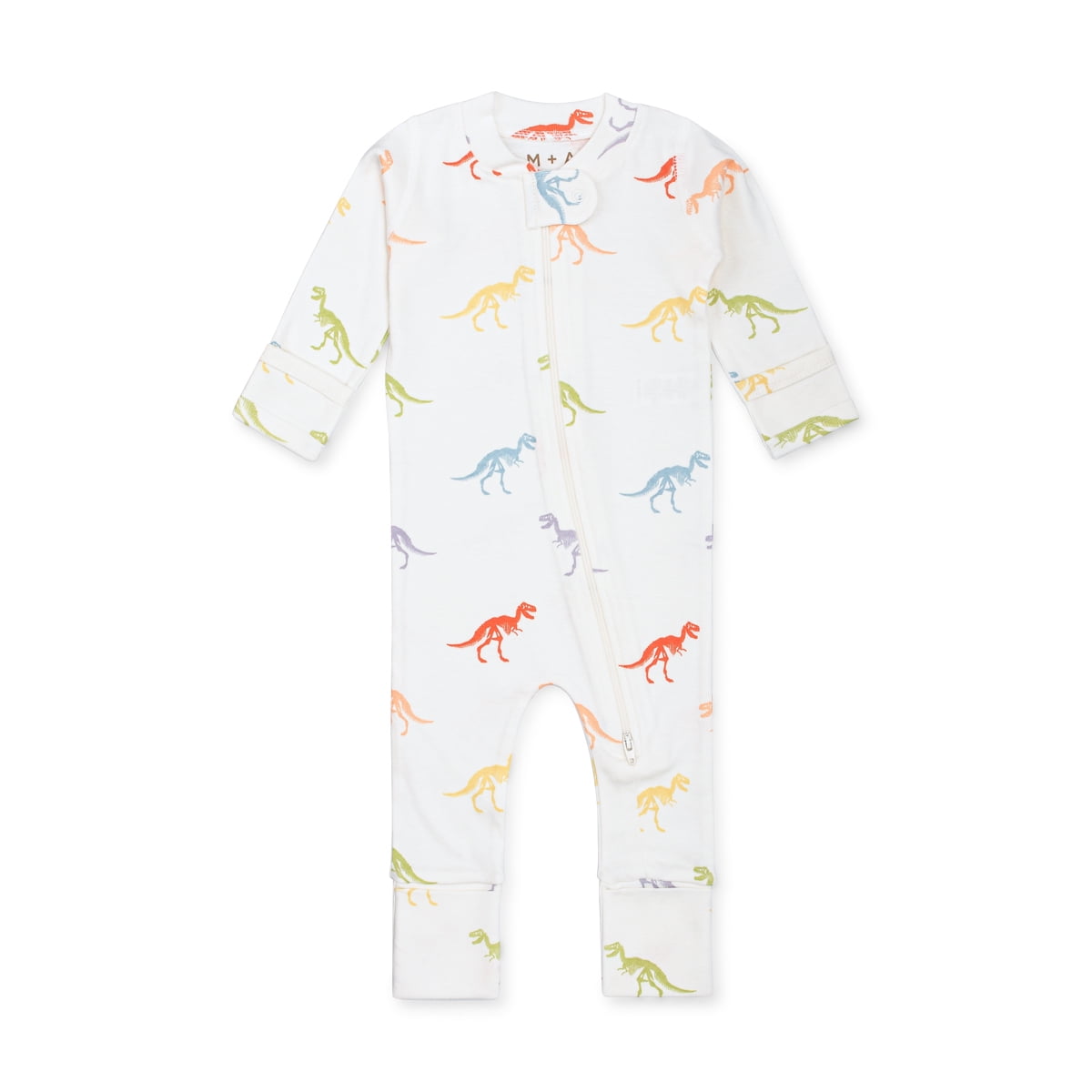 M+A by Monica + Andy Organic Cotton Gender Neutral Long Sleeve Baby One-Piece Pajama, Sizes Newborn - 24 Months