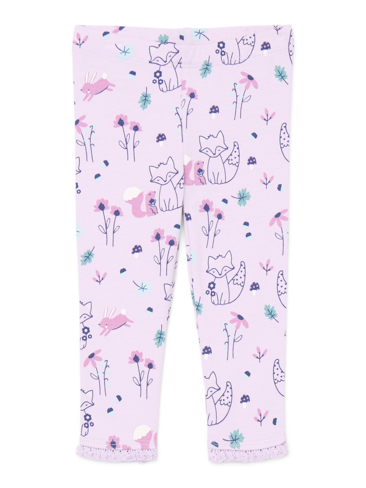 Garanimals Baby Girls Print Jersey Leggings with Lettuce-Edge Hem, Sizes 0M-24M