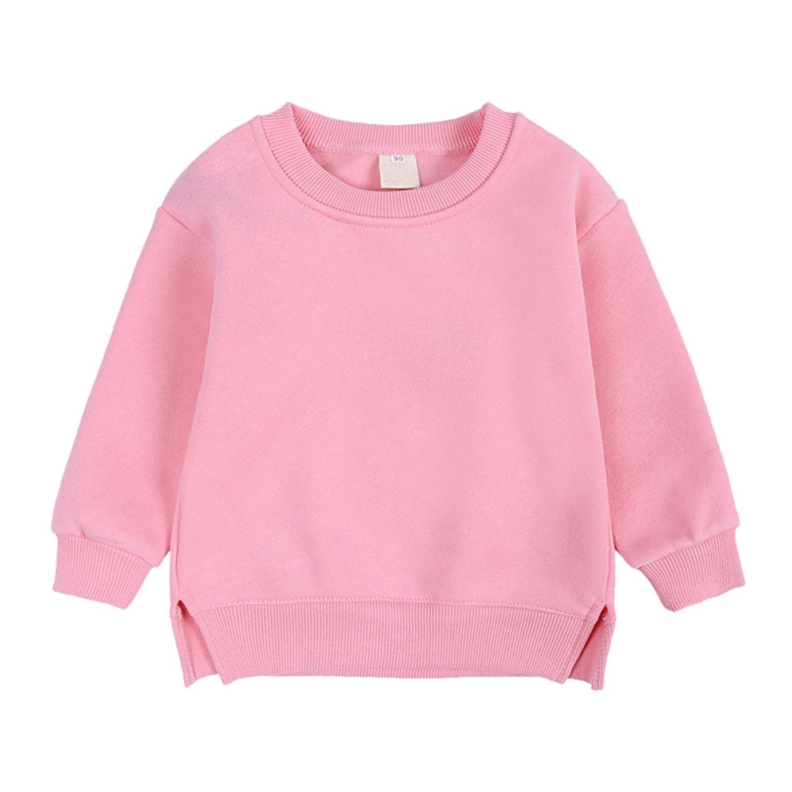 Pullover for Child Toddler Boys And Girls Sweater Coat Round Neck Small And Medium Children's Pullover Solid Color Fleece Top Up to 65% off