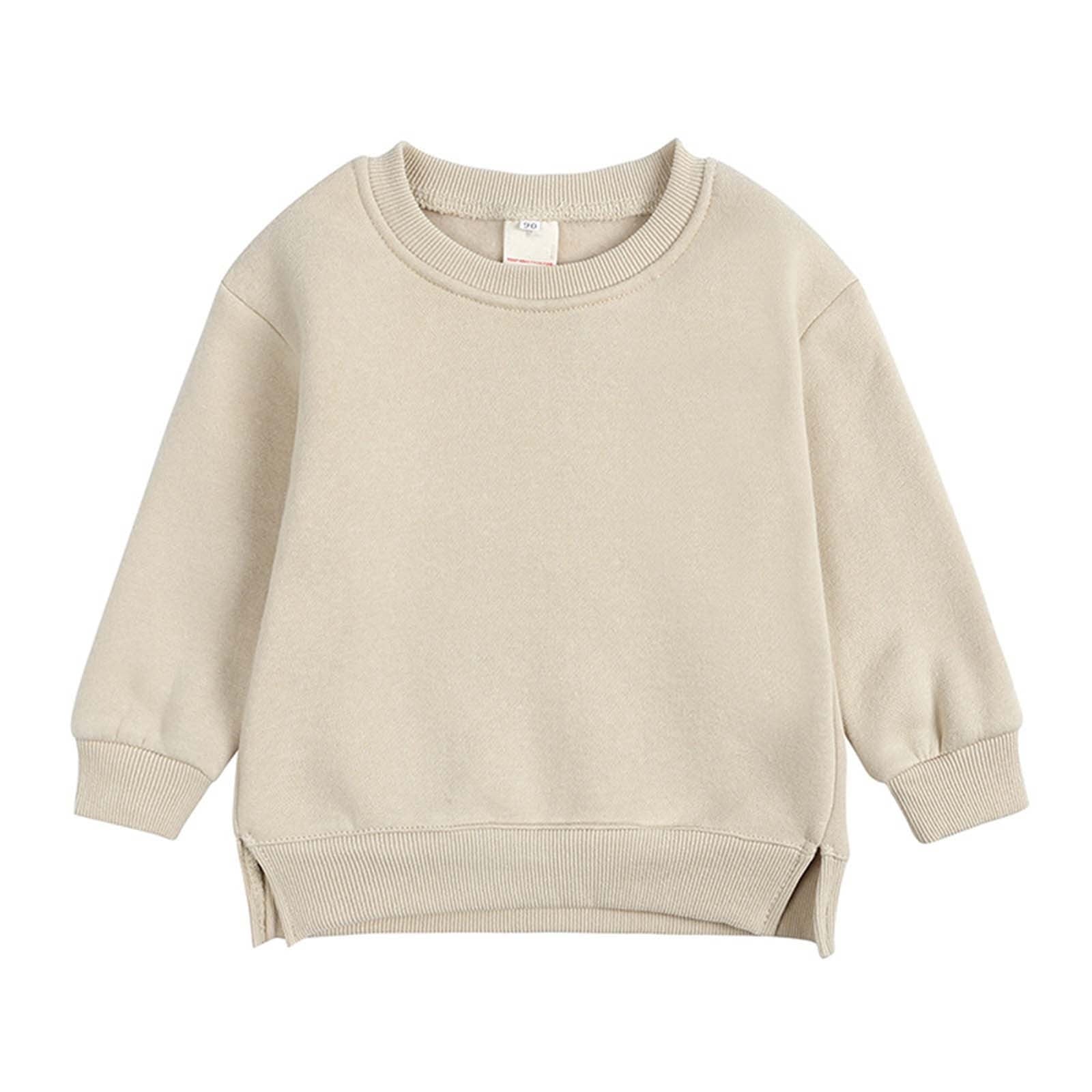 Pullover for Child Toddler Boys And Girls Sweater Coat Round Neck Small And Medium Children's Pullover Solid Color Fleece Top Up to 65% off