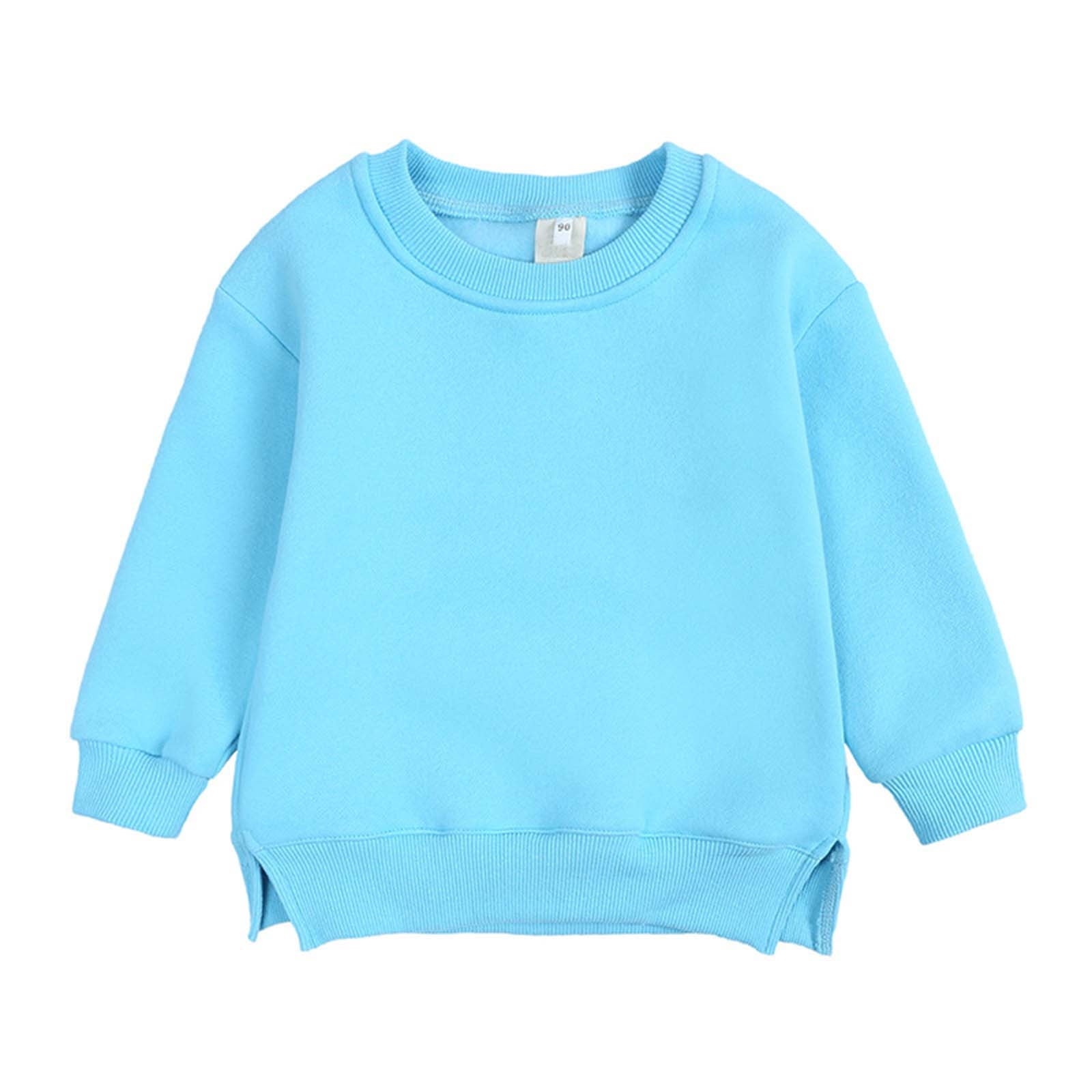 Pullover for Child Toddler Boys And Girls Sweater Coat Round Neck Small And Medium Children's Pullover Solid Color Fleece Top Up to 65% off