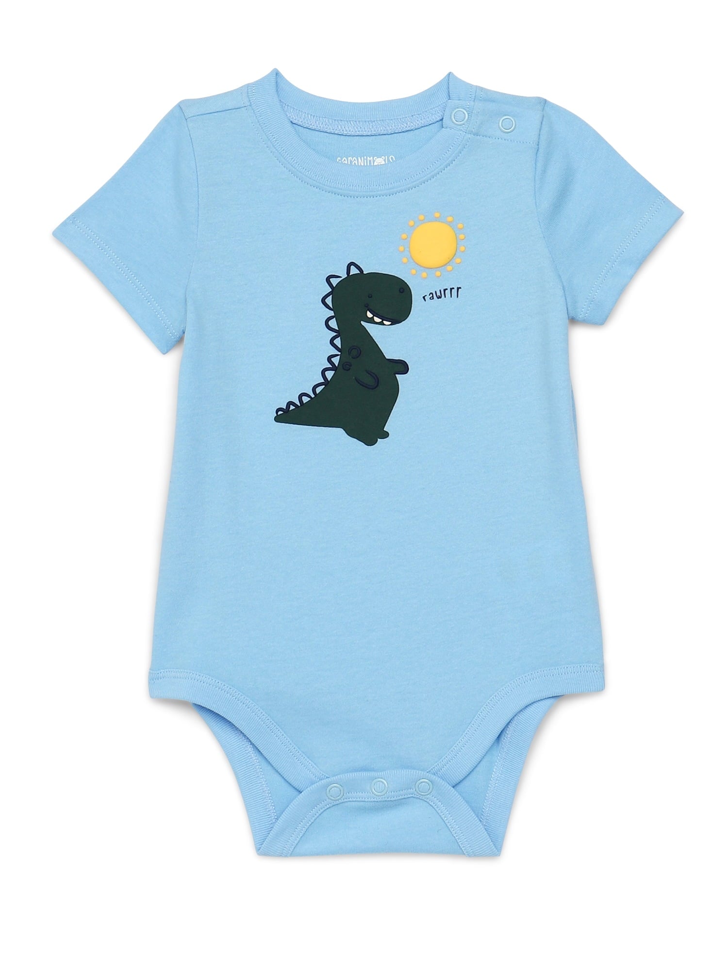 Garanimals Baby Girl Cotton Lap-Shoulder Short-Sleeve Bodysuits, 4-Pack, 0–24M