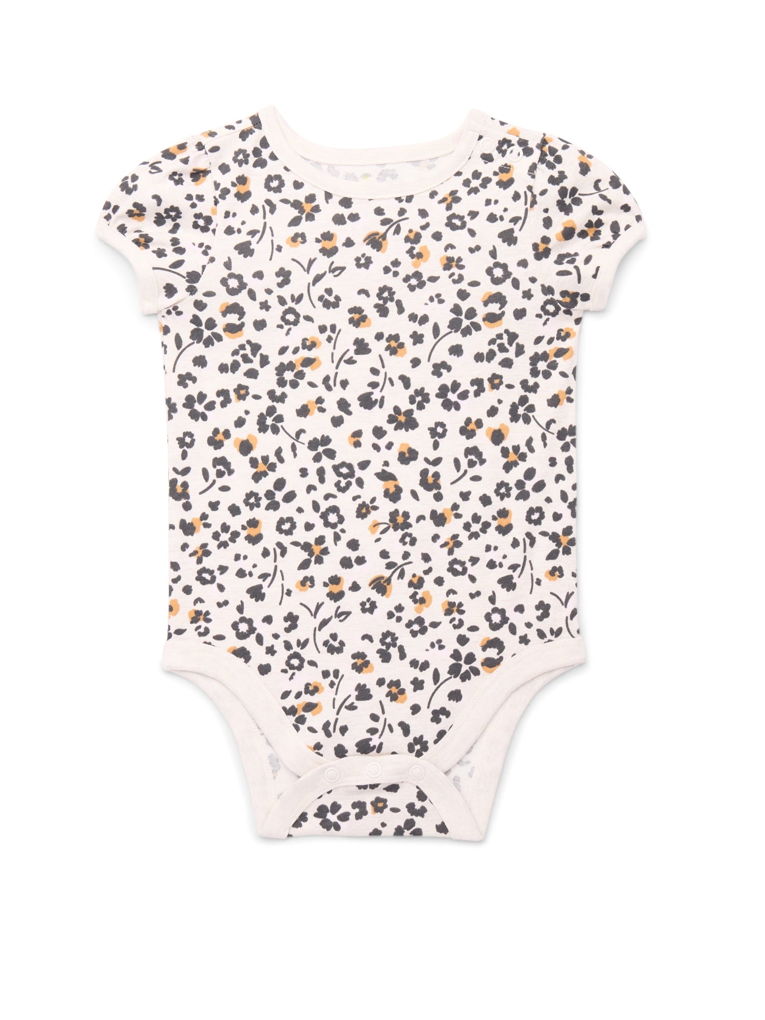 Garanimals Baby Girl Cotton Lap-Shoulder Short-Sleeve Bodysuits, 4-Pack, 0–24M