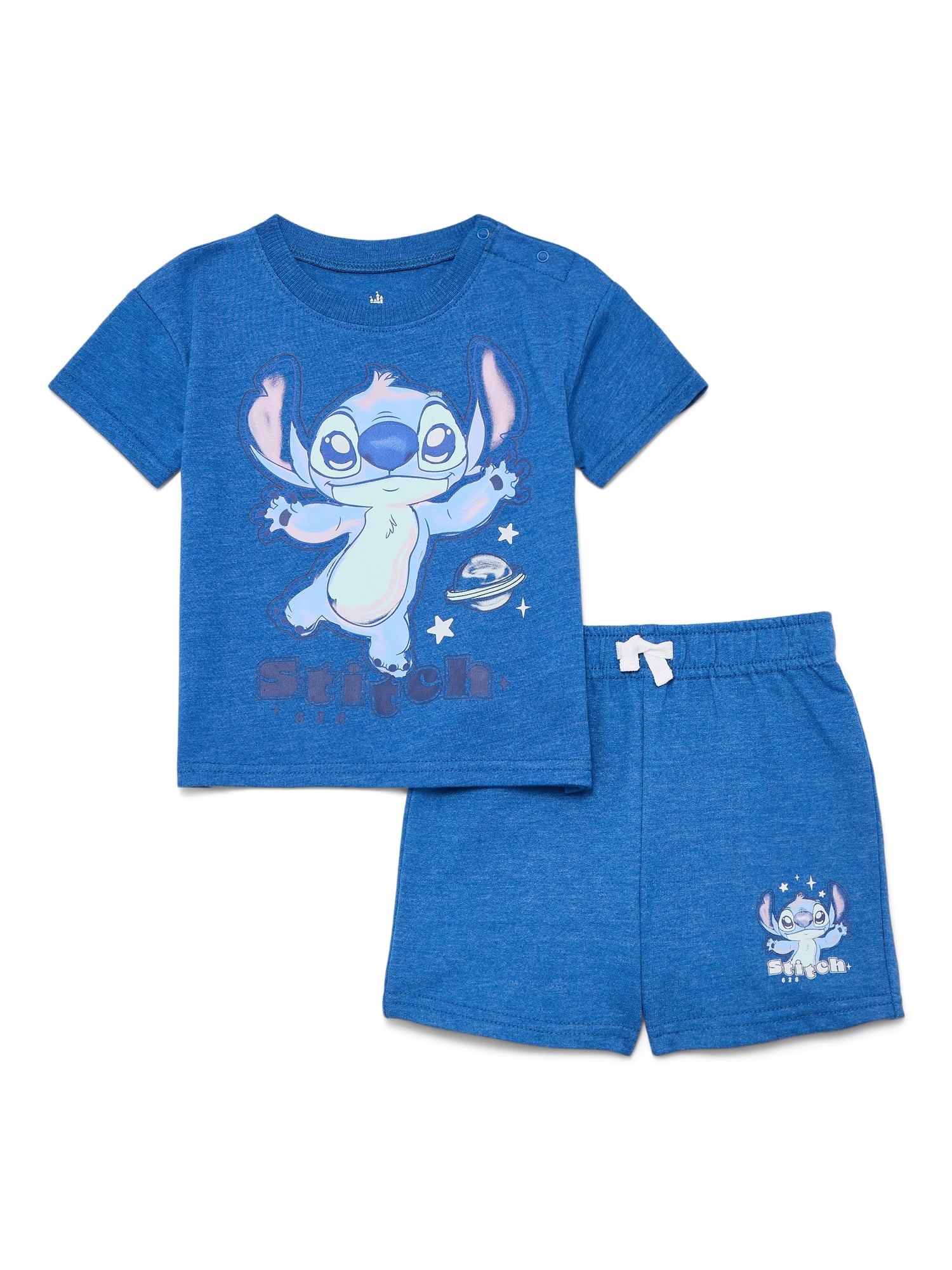 Stitch Baby Boys' Short Sleeve Graphic Tee and Shorts Set, 2-Piece, Sizes 0/3M-24M