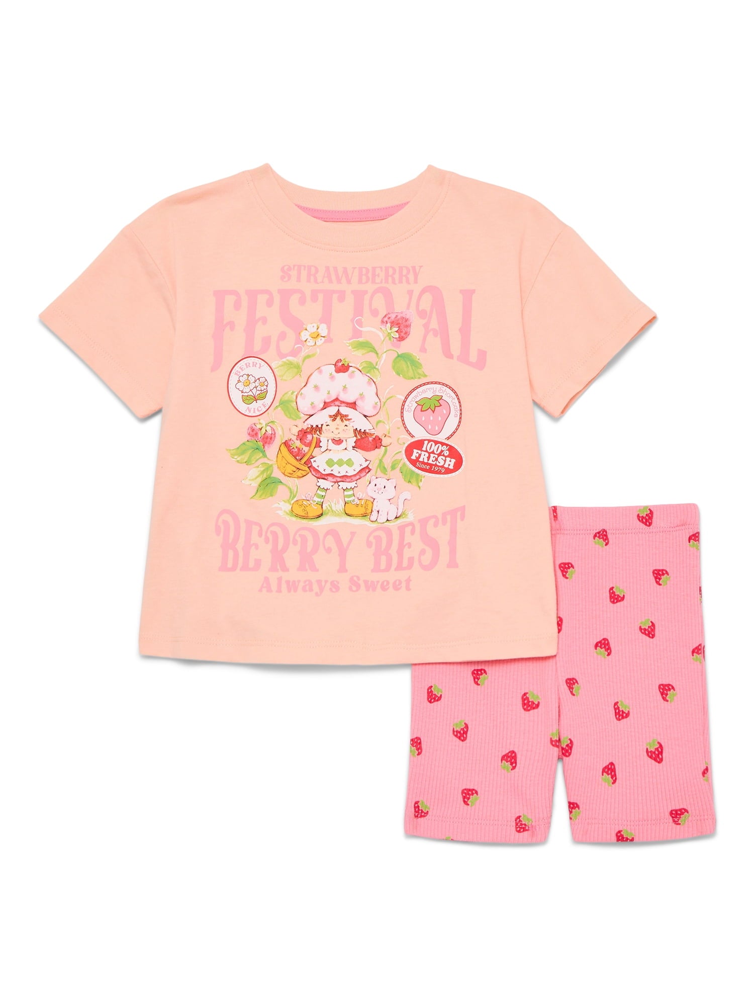 Minnie Mouse Toddler Girls Graphic Tee and Bike Shorts Set, 2-Piece, Sizes 12M-5T