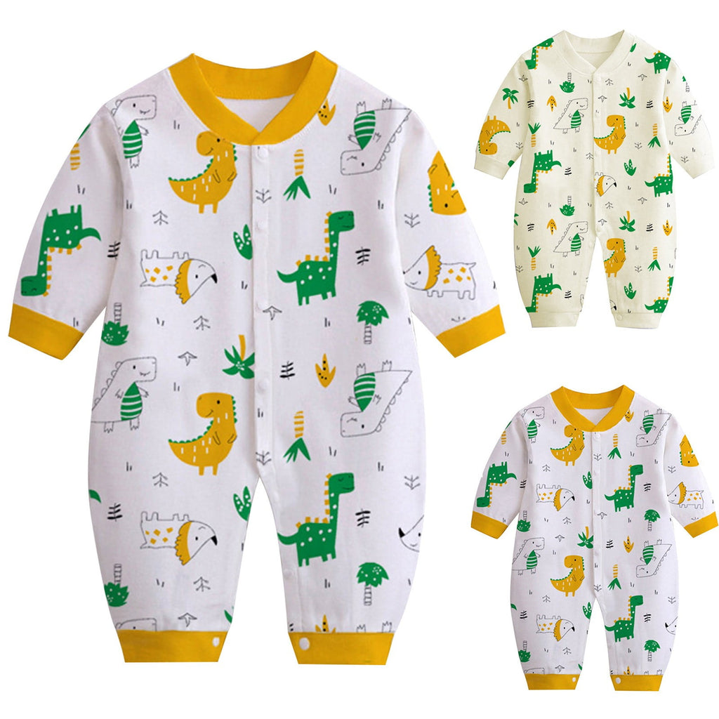 Bovxnpu Baby Girl Bodysuit, Infant Baby Cotton Bodysuits, Child Printing Newborn Button-Neck Long Sleeved Long Rompers 0-3 Months