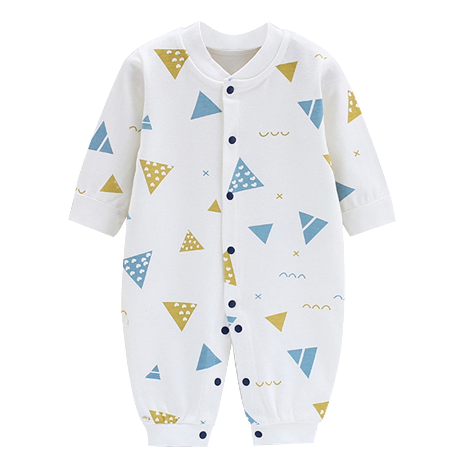 Bovxnpu Baby Girl Bodysuit, Infant Baby Cotton Bodysuits, Child Printing Newborn Button-Neck Long Sleeved Long Rompers 0-3 Months