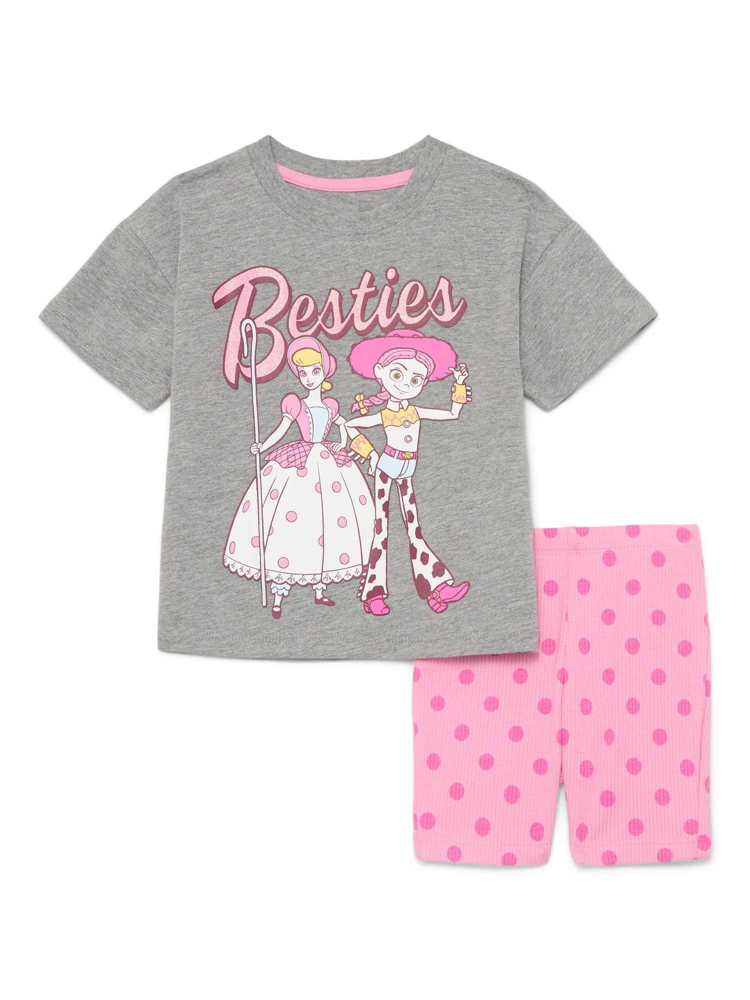 Minnie Mouse Toddler Girls Graphic Tee and Bike Shorts Set, 2-Piece, Sizes 12M-5T