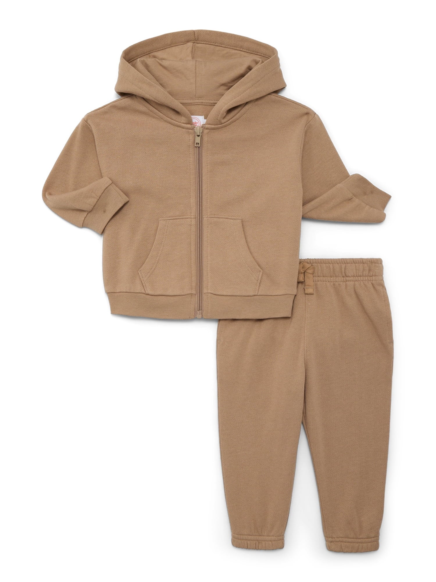 Wonder Nation Baby Unisex Fleece Zip Hoodie and Joggers Set, 2-Piece, Sizes Newborn-18 Months