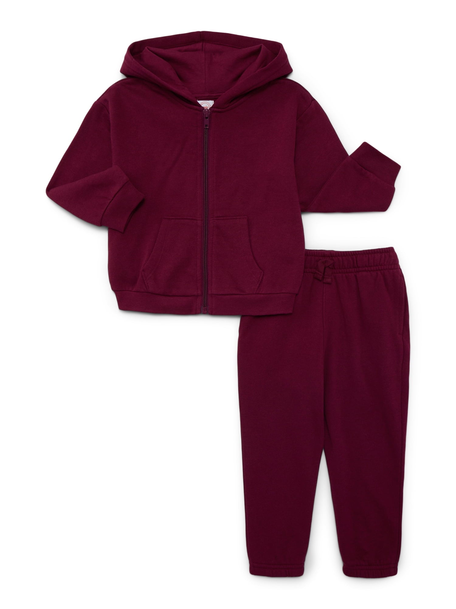 Wonder Nation Baby Unisex Fleece Zip Hoodie and Joggers Set, 2-Piece, Sizes Newborn-18 Months