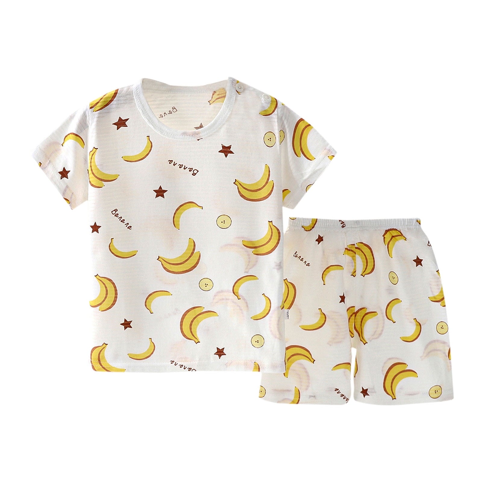 WRKEKC Girls Summer Outfits, Girls 2 Piece Casual Outfits, Child Trendy Casual Short Sleeve Lapel Sets Collar Botton Printed Short Pants Sets