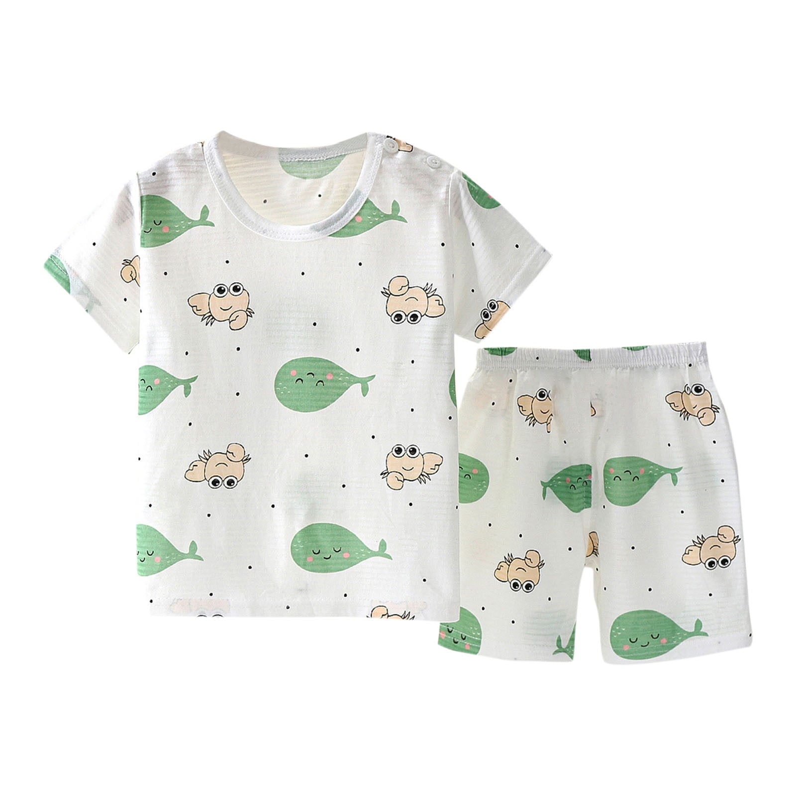 WRKEKC Girls Summer Outfits, Girls 2 Piece Casual Outfits, Child Trendy Casual Short Sleeve Lapel Sets Collar Botton Printed Short Pants Sets