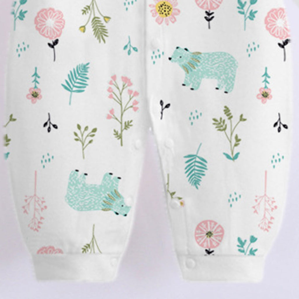 Bovxnpu Baby Girl Bodysuit, Infant Baby Cotton Bodysuits, Child Printing Newborn Button-Neck Long Sleeved Long Rompers 0-3 Months