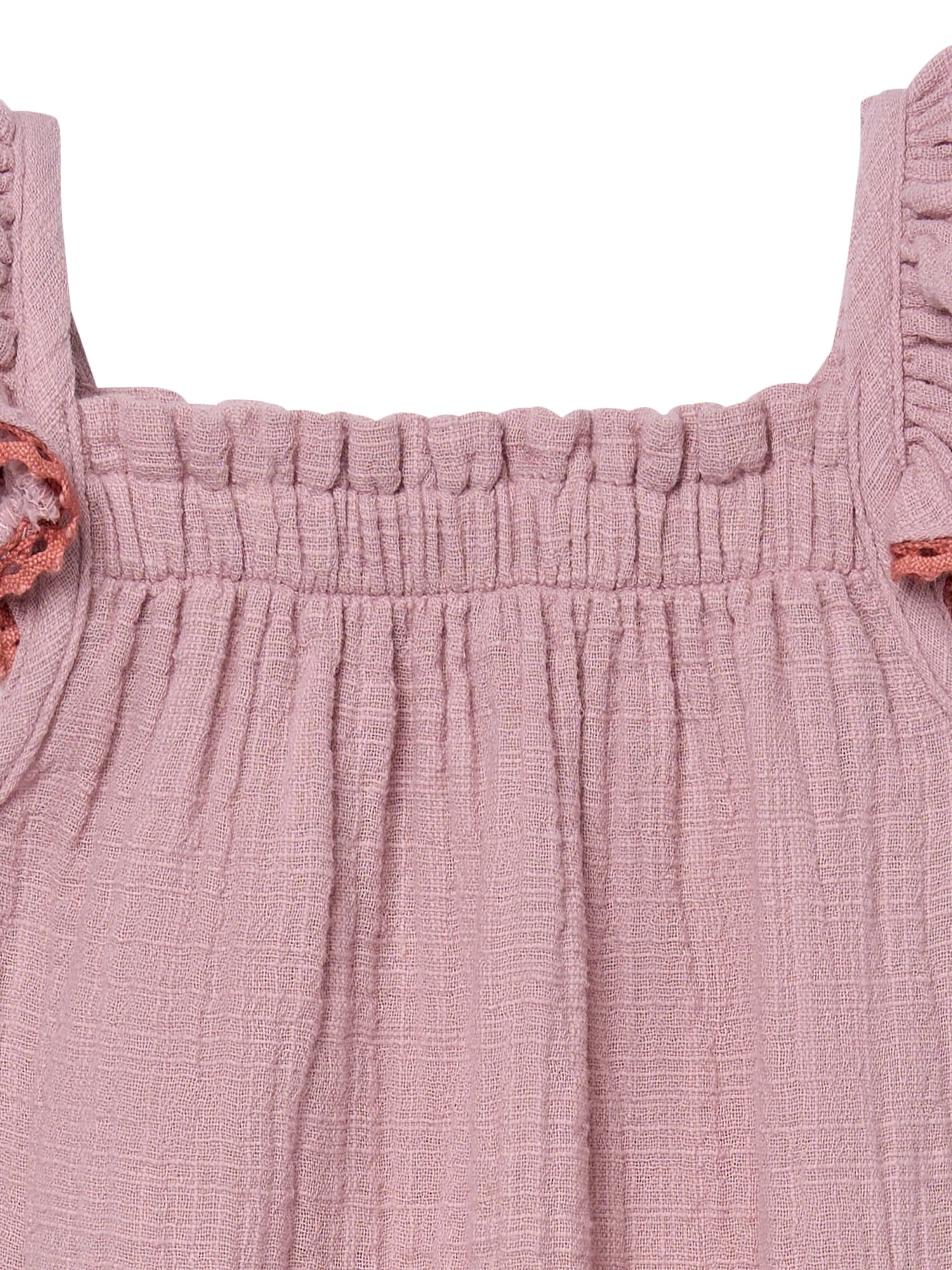 Modern Moments by Gerber baby Girl Long Leg Romper with Novelty Trim Detail, Sizes 0/3 Months - 24 Months