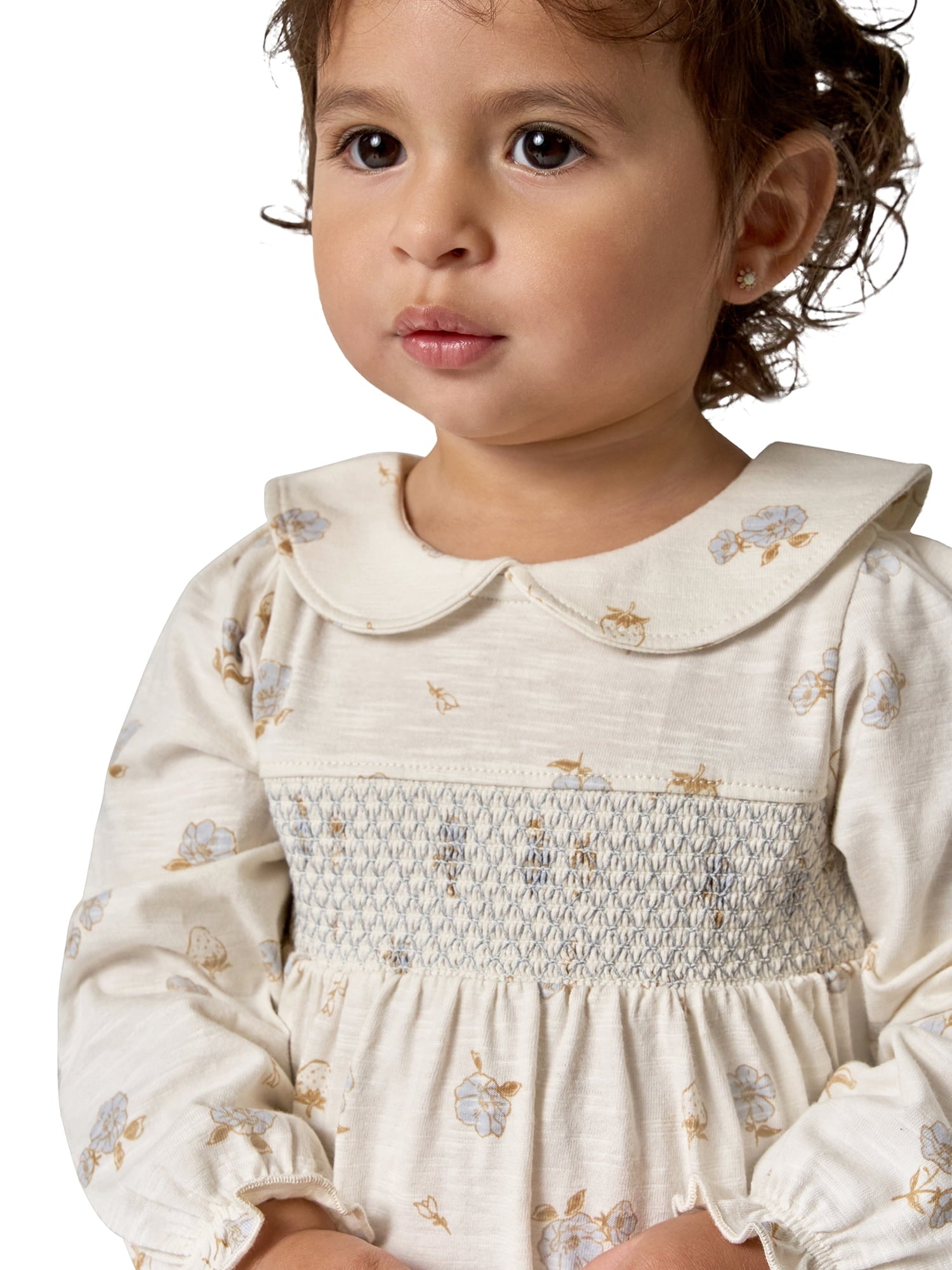 Modern Moments by Gerber Baby Girl Smocked Long Sleeve Bubble Romper, Sizes 0/3 Months - 24 Months