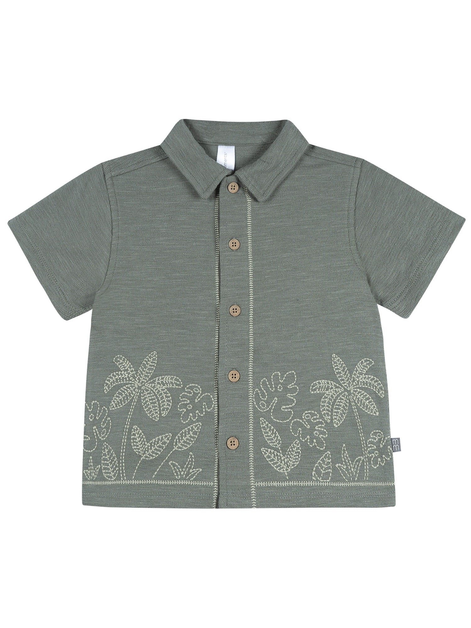 Modern Moments by Gerber Baby and Toddler Boy Button Front Shirt and Short Set, 2-Piece, Sizes 0/3 Months - 5T