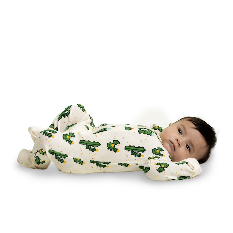 M+A by Monica + Andy Organic Cotton Gender Neutral Long Sleeve Baby One-Piece Pajama, Sizes Newborn - 24 Months