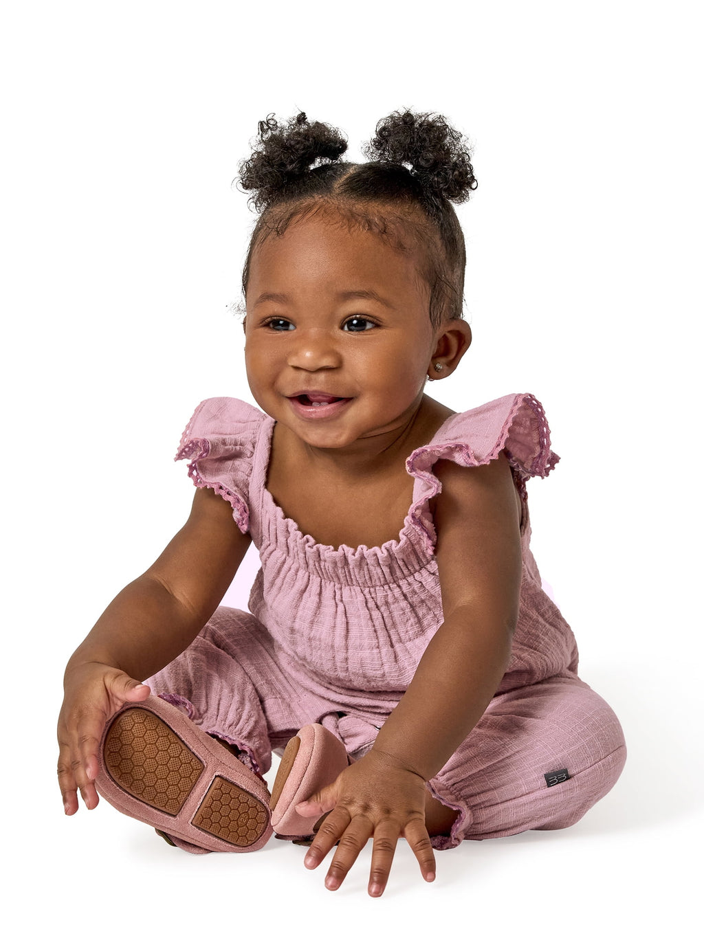 Modern Moments by Gerber baby Girl Long Leg Romper with Novelty Trim Detail, Sizes 0/3 Months - 24 Months