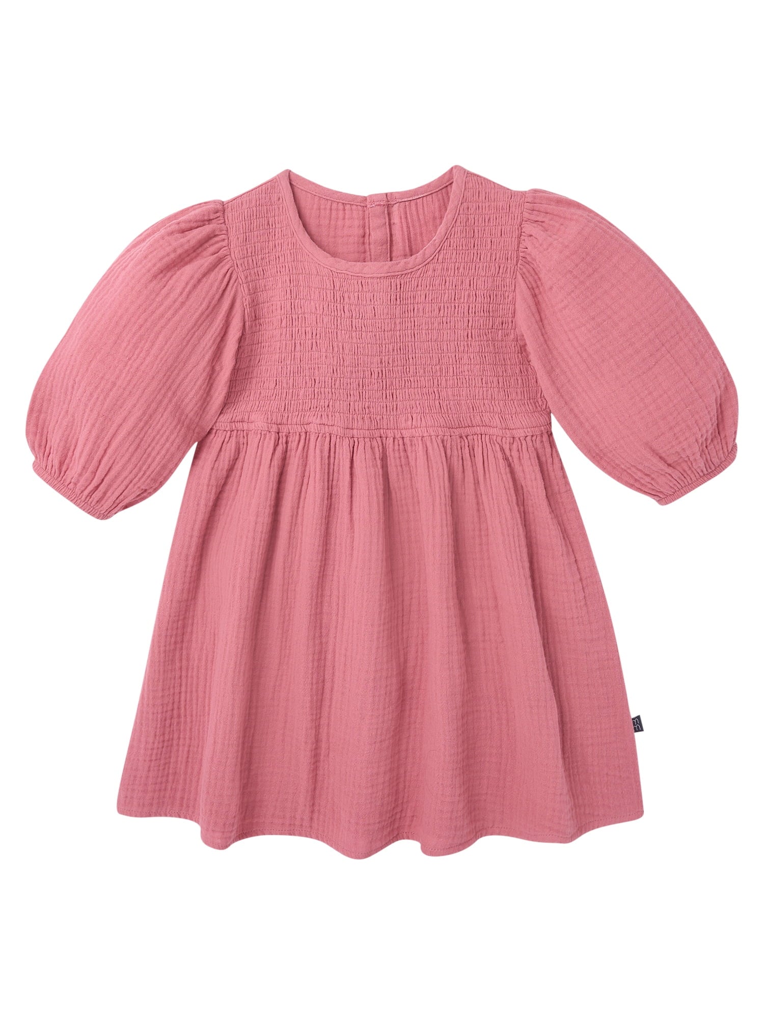 Modern Moments by Gerber Baby and Toddler Girl Smocked Dress with Puff Sleeves, Sizes 0/3 Months - 5T